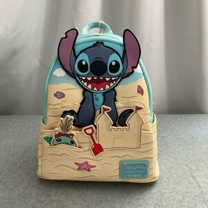 Disney Stitch Backpack - Blue and Tan